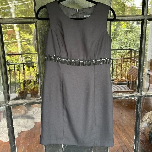 Vintage John Roberts Little Black Dress w/ Beading Size 10P - Picture 1 of 7